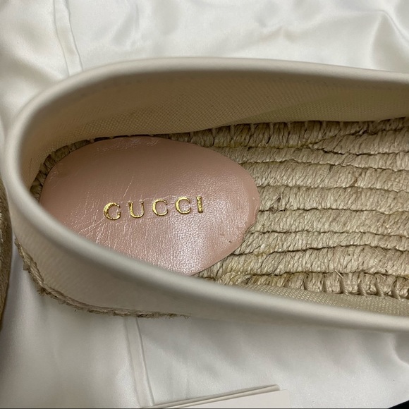 GUCCI Leather-trimmed logo canvas espadrilles - Picture 6 of 10